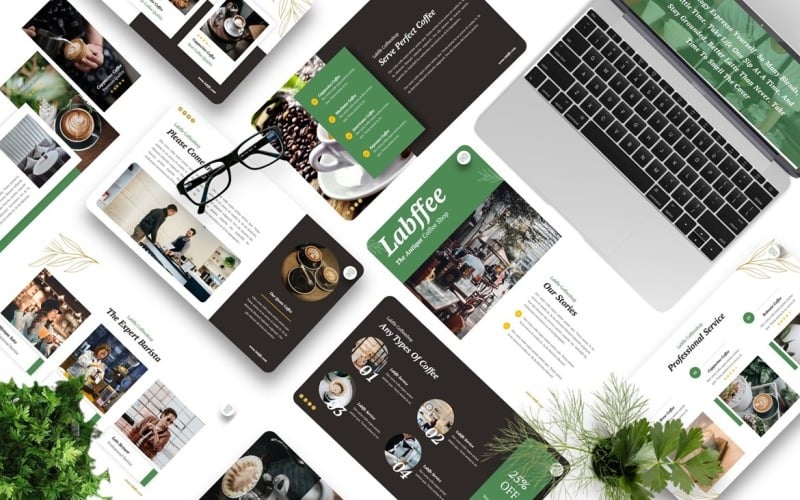 Labffe - modelo de Googleslide de cafeteria
