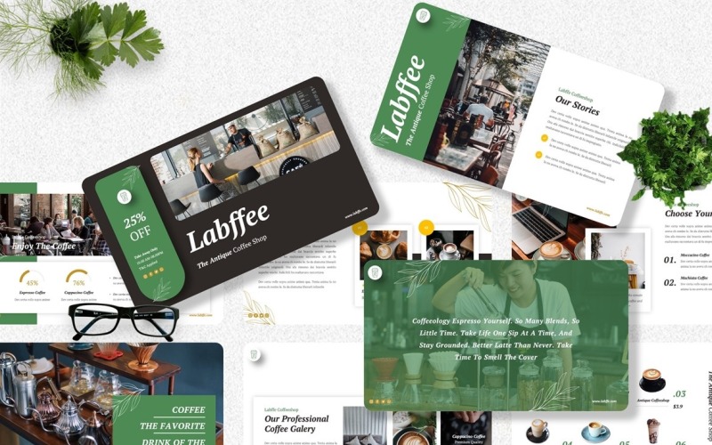 Labffe — szablon programu Powerpoint w kawiarni