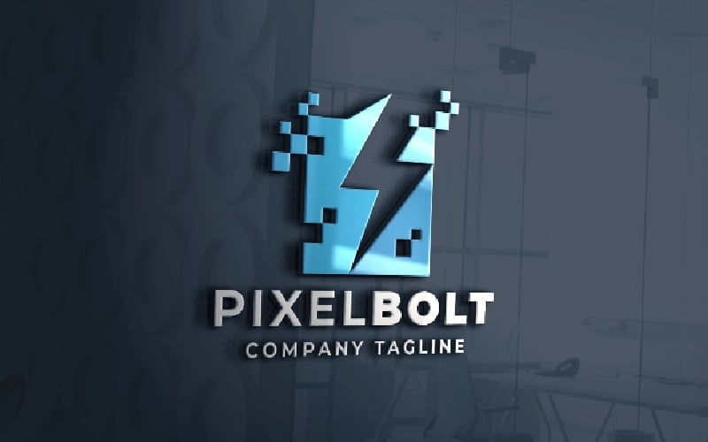 Modello di logo Pixel Bolt Pro
