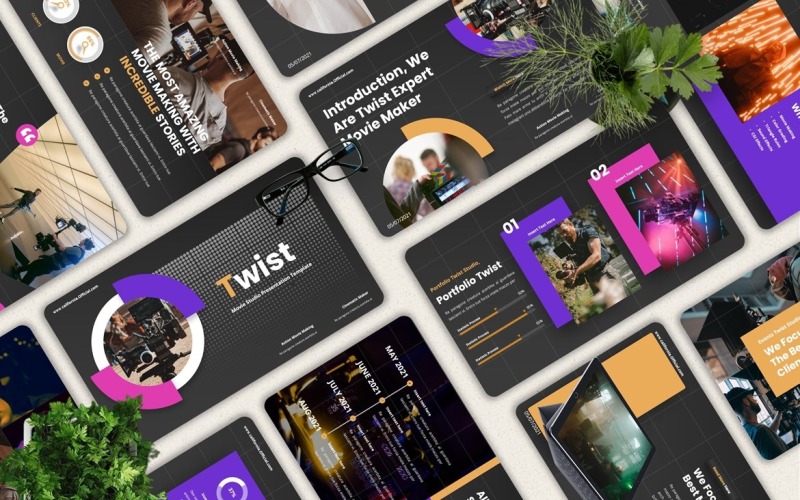 Twist - Plantilla de Googleslide de Estudio de Películas