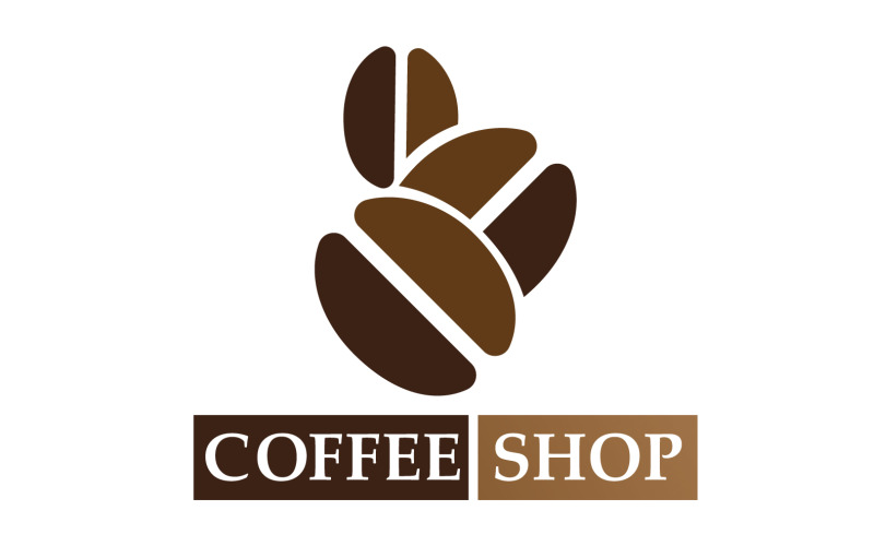 Coffee bean logo and symbol shop image v10 - TemplateMonster