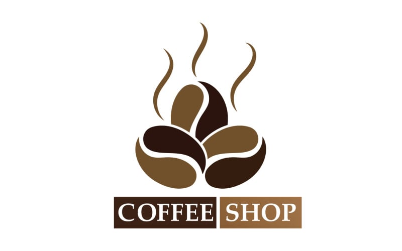 Coffee bean logo and symbol shop image v8 - TemplateMonster