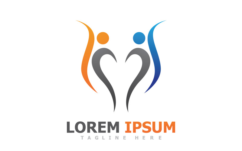 İnsan karakteri logo işareti illüstrasyon vektör tasarımı v1