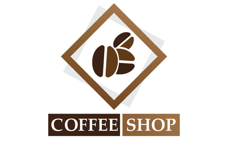 Kaffeböna logotyp och symbol butik bild v25