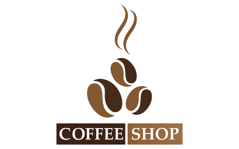 Kaffeebohnen-Logo und Symbol-Shop-Bild v9