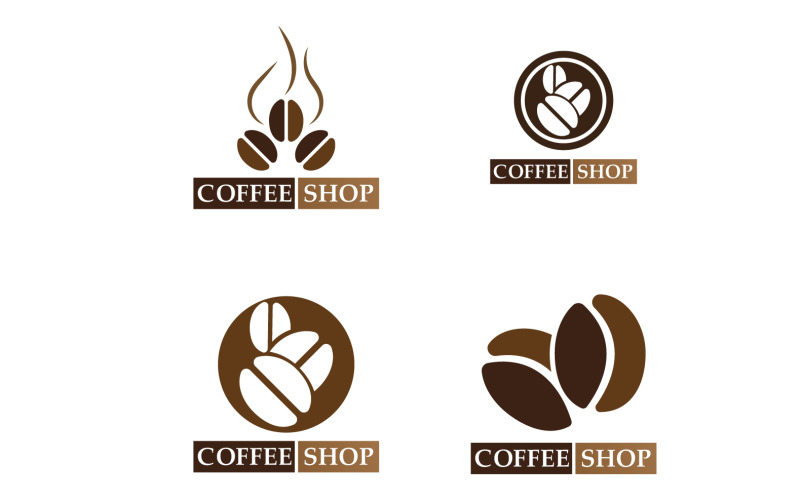 Kávébab logó és szimbólum bolt kép v29