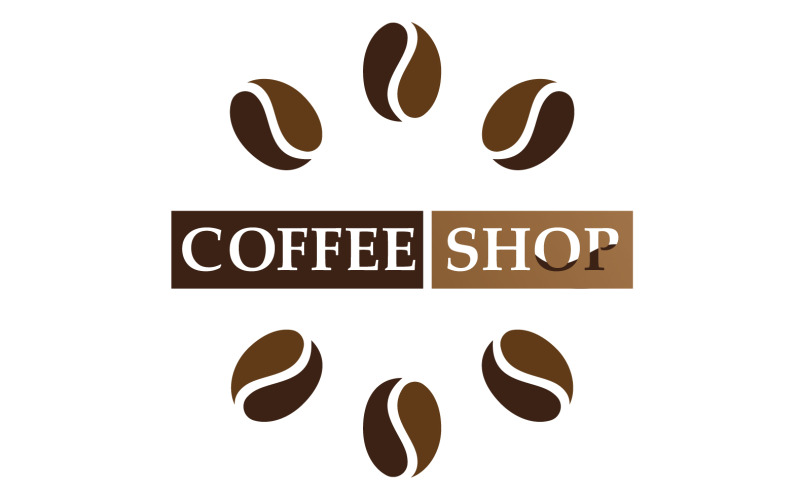 Koffieboonlogo en symboolwinkelafbeelding v7