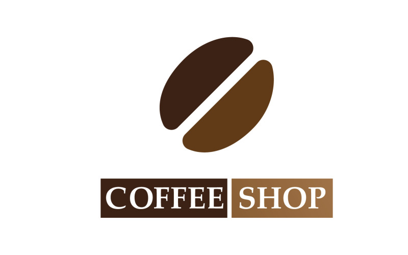 Logo del chicco di caffè e immagine del negozio di simboli v5