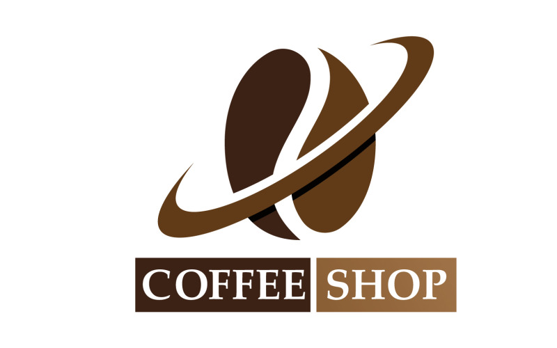 Logotipo de grano de café y imagen de tienda de símbolos v13