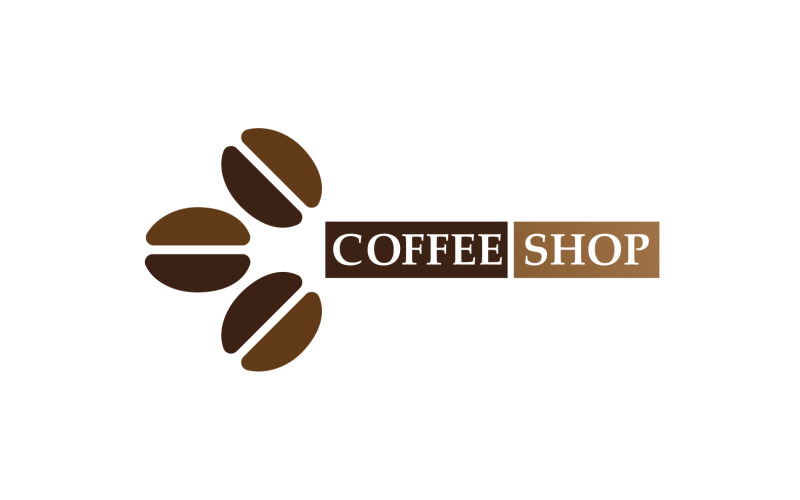 Logotipo do grão de café e imagem da loja de símbolos v23