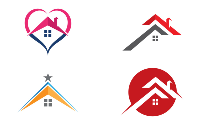 Prodej domů, nemovitostí, logo budovy vector v70