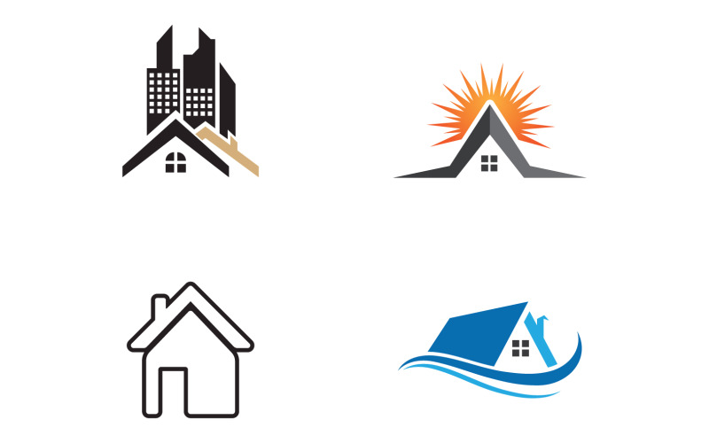 Vender casa, propiedad, edificio logo vector v29