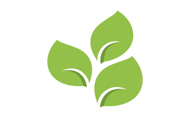 Feuille verte, logo de conception de modèle d'élément d'arbre vert nature v9