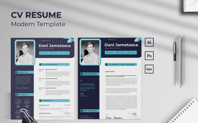 CV de graphiste #318239 - TemplateMonster