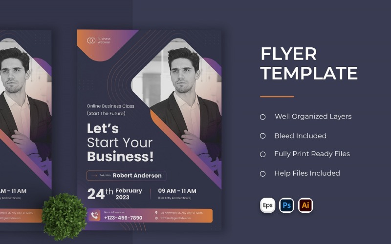 Modèle de Flyer de plan d'événement commercial