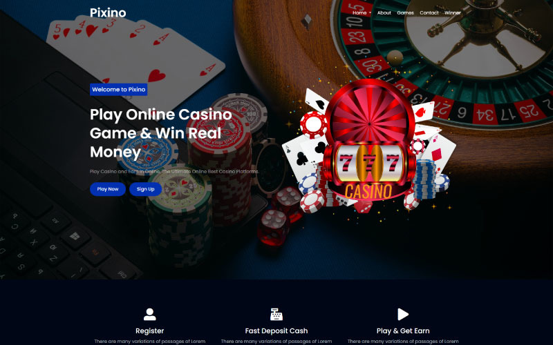 Pixino - Casino & Gambling Bootstrap HTML5 landningsmall