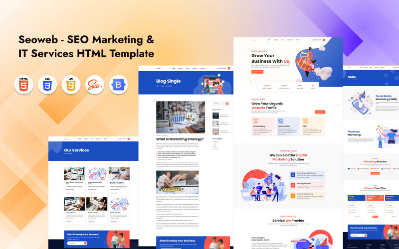 Seoweb - HTML5 šablona SEO marketingu a IT služeb