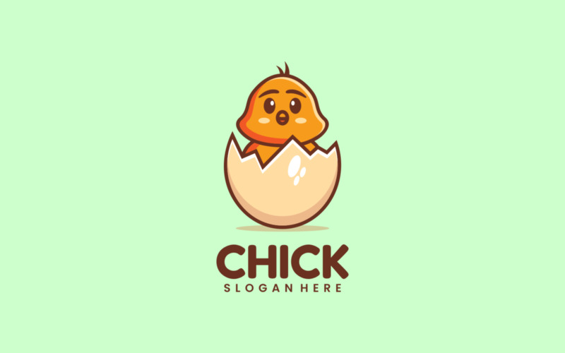 Chick maskot kreslený styl loga