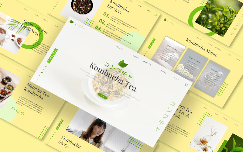 Google Slides-Vorlage für Kombucha-Tee