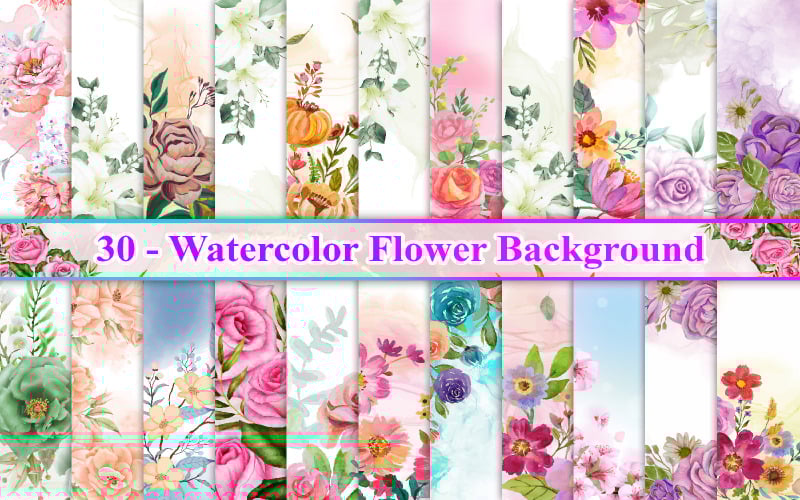 Aquarel bloem achtergrond, bloem achtergrond, bloemen achtergrond