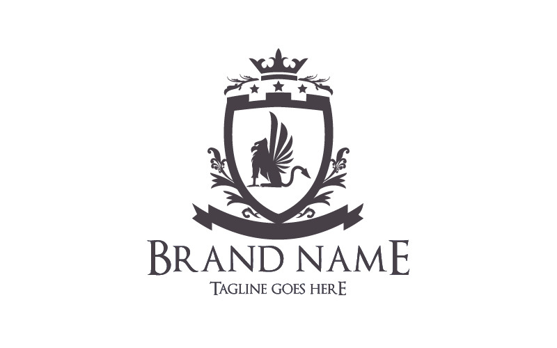 Scudo reale Grifone Logo araldico - mitologia animale