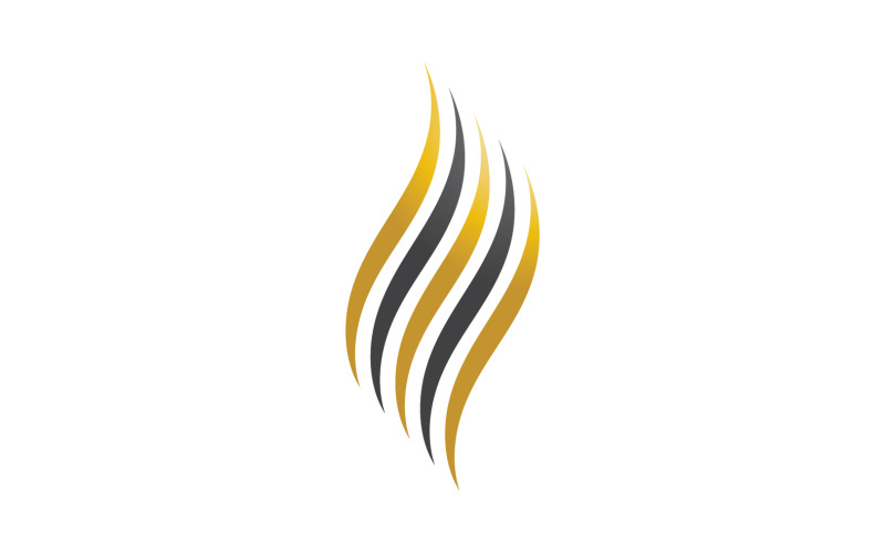 Capelli stile onda nero e logo oro v17