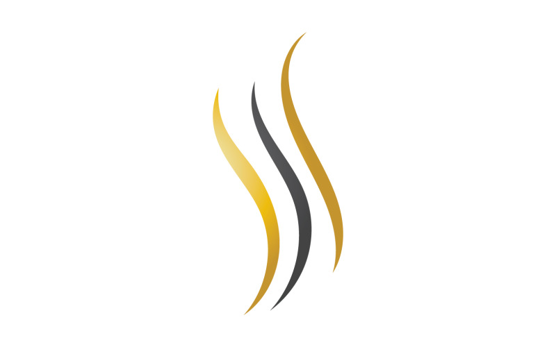 Czarno-złote logo w stylu fali włosów v10