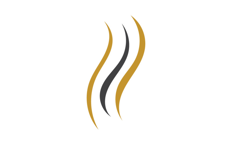 Czarno-złote logo w stylu fali włosów v39