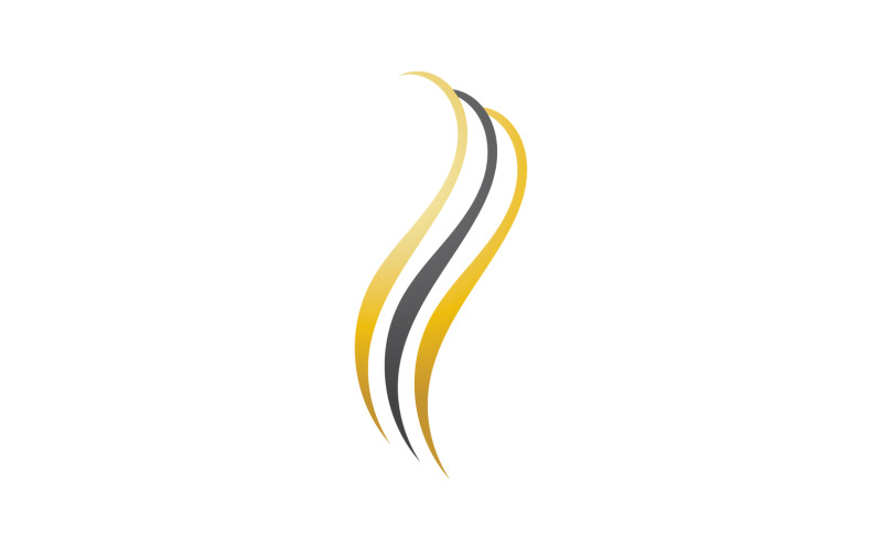 Czarno-złote logo w stylu fali włosów v3