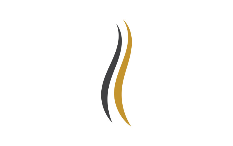 Czarno-złote logo w stylu fali włosów v46