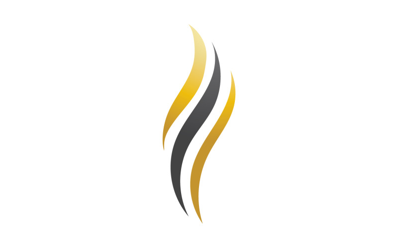 Estilo de onda de cabelo preto e logotipo dourado v1