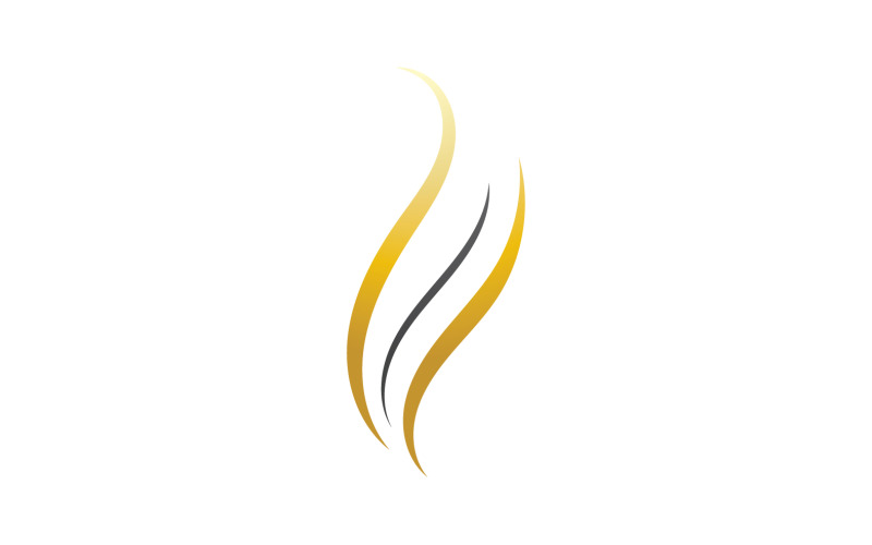 Estilo de onda de cabelo preto e logotipo dourado v7