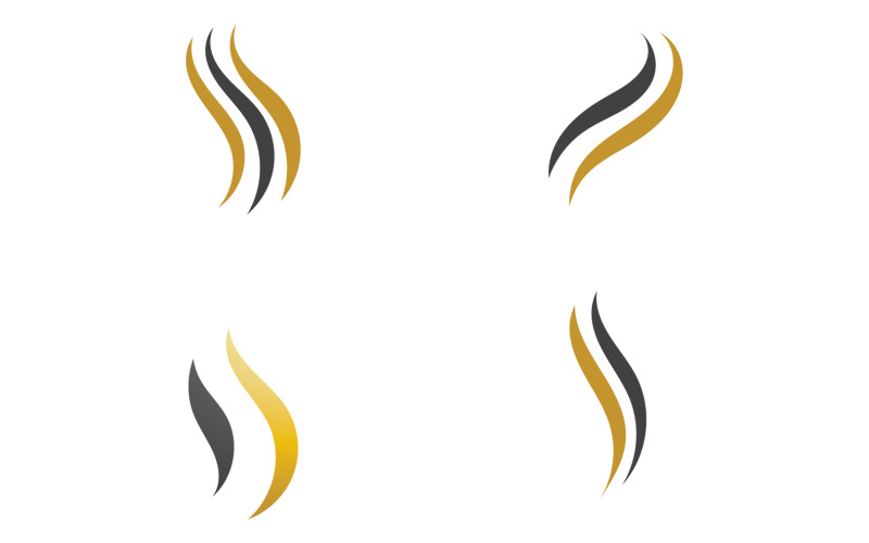 Haargolfstijl zwart en goud logo v60