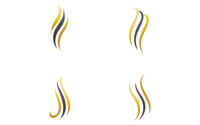 Hair wave style black and Gold logo v57