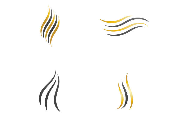 Hair wave style black and Gold logo v58