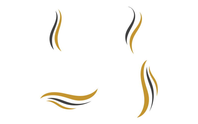 Hår våg stil svart och guld logotyp v64
