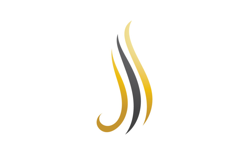 Style de vague de cheveux logo noir et or v9
