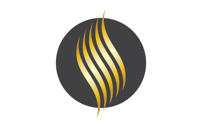 Capelli stile onda nero e oro logo versione vettoriale 24