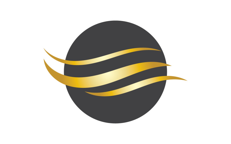 Capelli stile onda nero e oro logo versione vettoriale 28