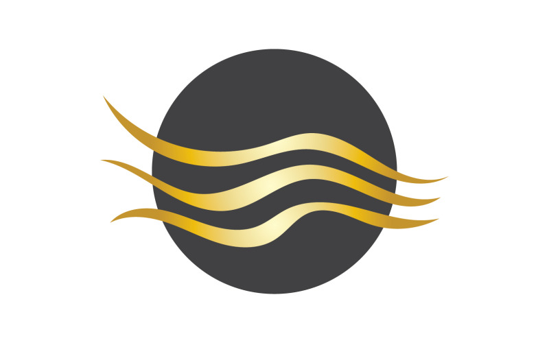 Capelli stile onda nero e oro logo versione vettoriale 37