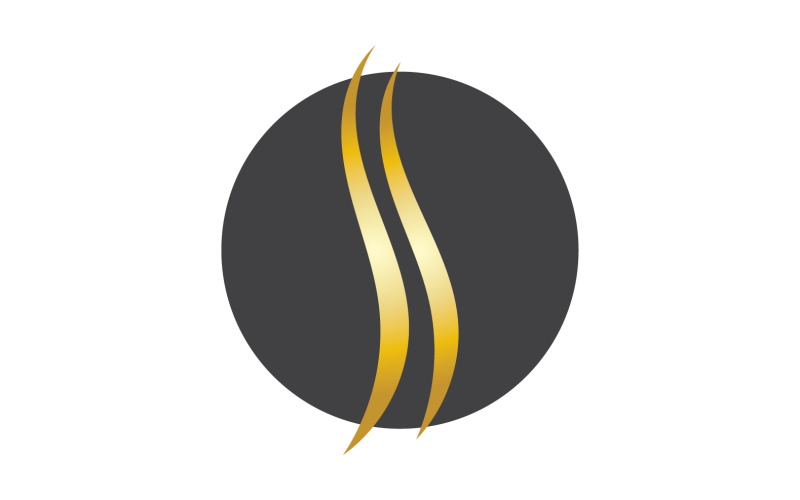 Capelli stile onda nero e oro logo versione vettoriale 43