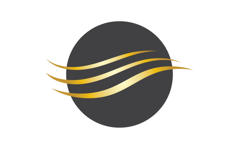 Czarno-złota wersja wektora logo fala włosów 18