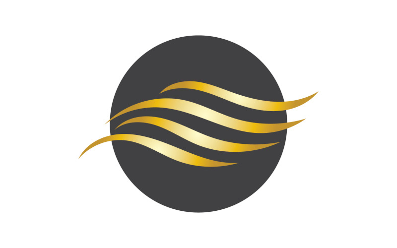 Czarno-złoty styl wektora logo w stylu fali włosów 38