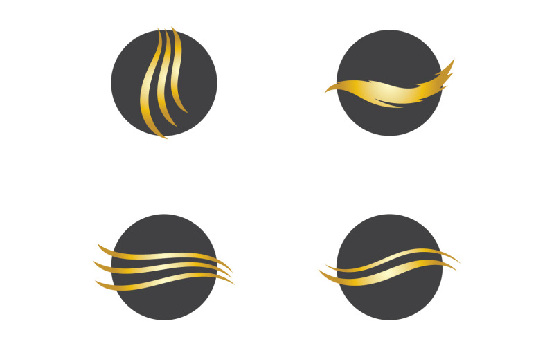 Haargolf stijl zwart en goud logo vector versie 62