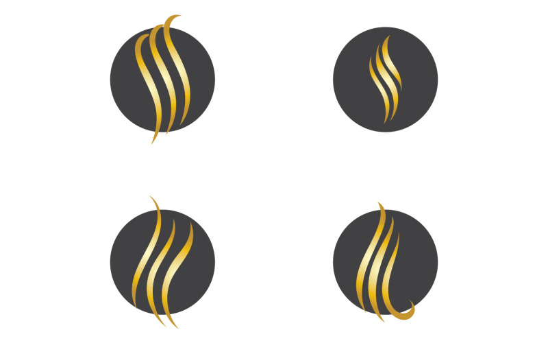 Haargolf stijl zwart en goud logo vector versie 64