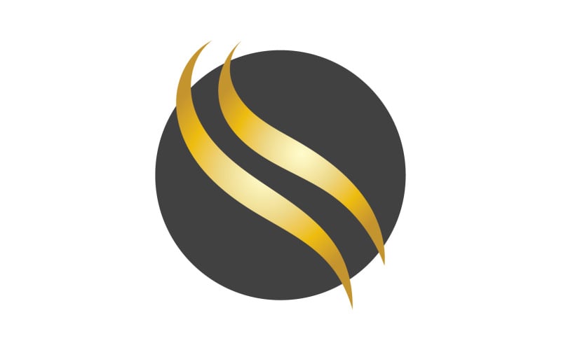 Hair wave style black and Gold logo vector version 45