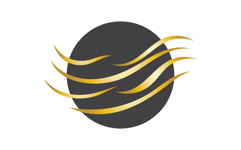 Hårvåg stil svart och guld logotyp vektor version 26