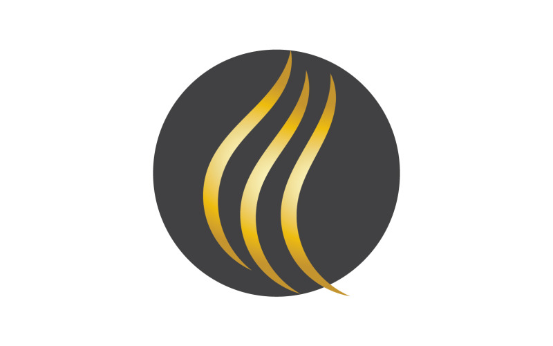 Styl fali włosów czarno-złoty wektor logo wersja 48