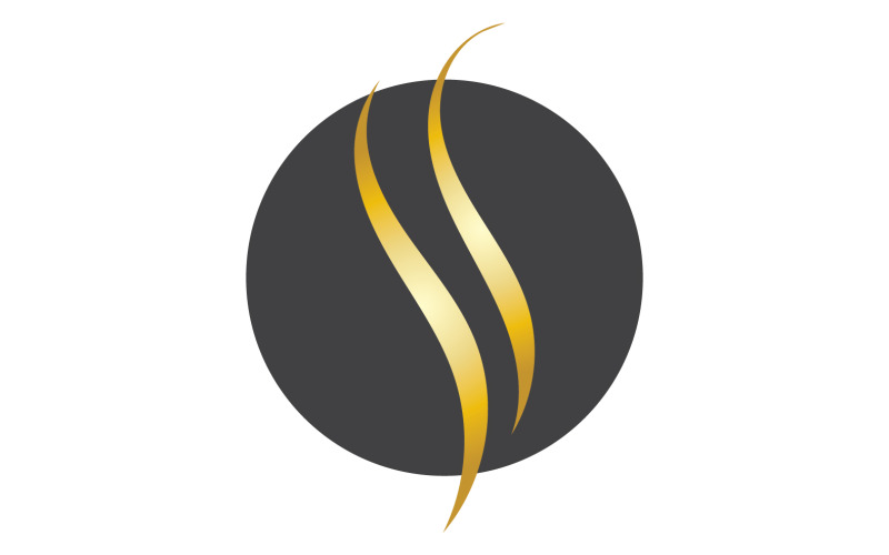 Style de vague de cheveux logo noir et or version vectorielle 42