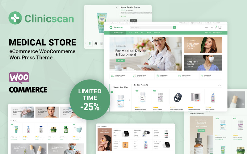 Clinicscan – téma lékařské a drogové WooCommerce